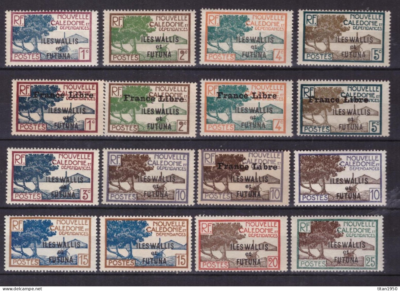 Wallis & Futuna - Baie De La Pointe Des Palétuviers  (dont France Libre) - Lot De 16 Timbres Neufs **  -  Cote 50 € - Unused Stamps