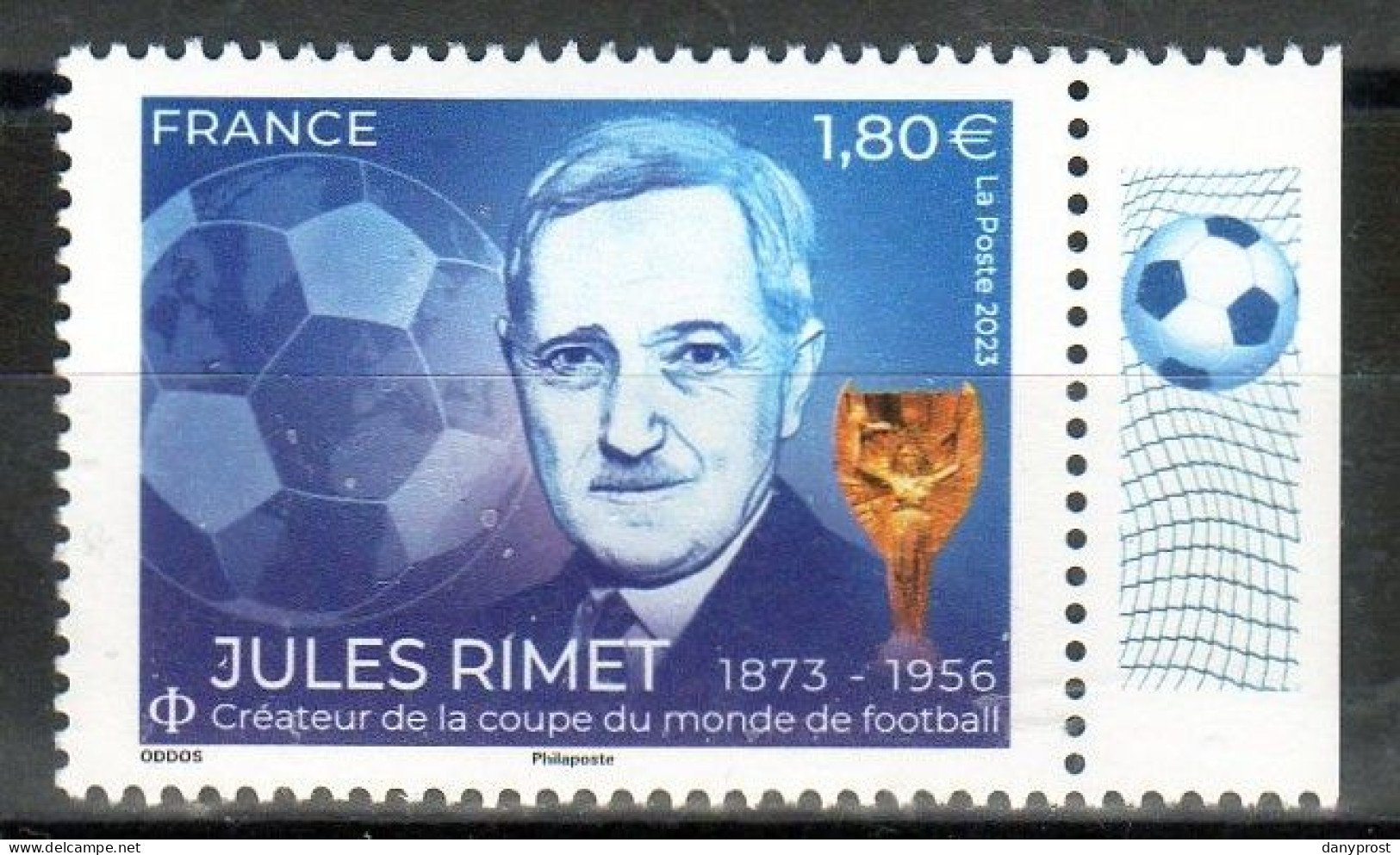 2023 -Illustré Marge Droite - Du BF  "JULES RIMET-CREATEUR De La Coupe Du Monde De Football " 1v à 1.80 €- Neuf** - Nuevos