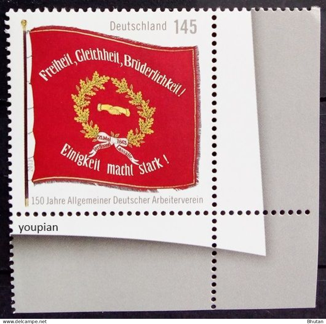 Germany 2013, 250 Years Of The Allgemeiner Deutscher Arbeiterverein, MNH Single Stamp - Neufs