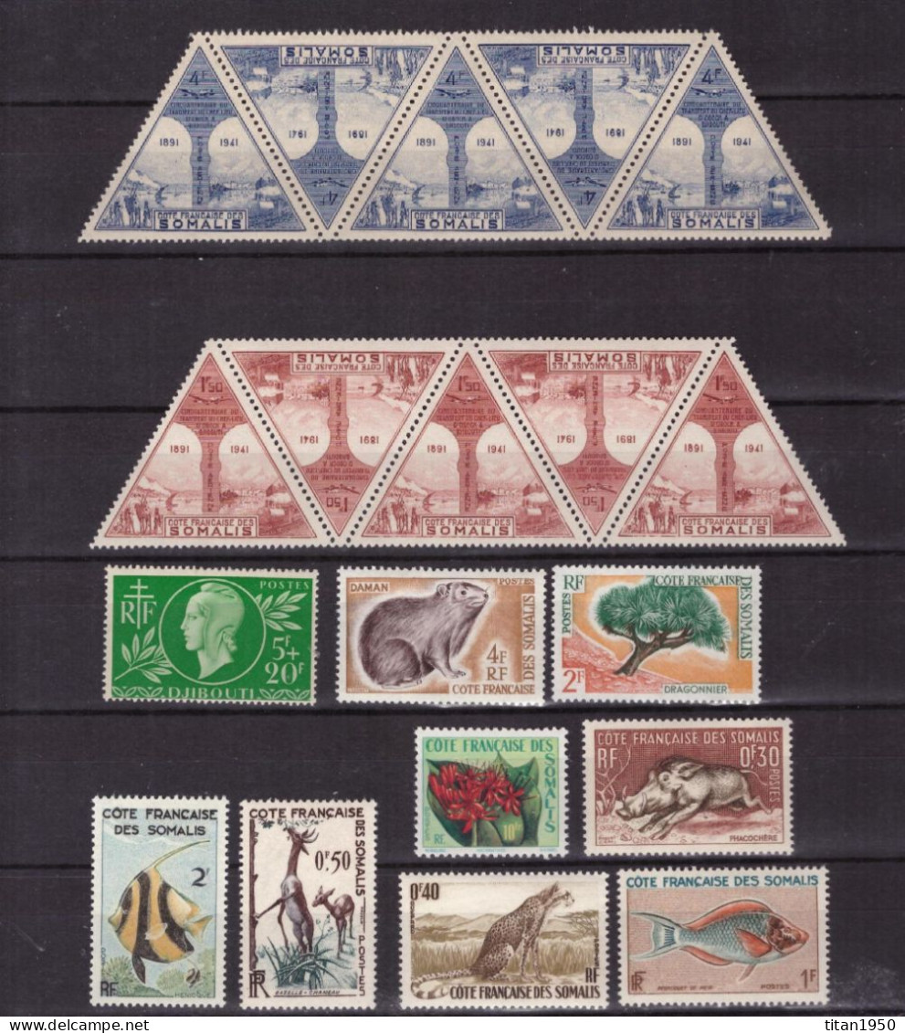 Côte Française Des Somalis - Flore - Faune Etc - Lot De 19 Timbres Neufs ** -  Cote 34,5 € - Unused Stamps