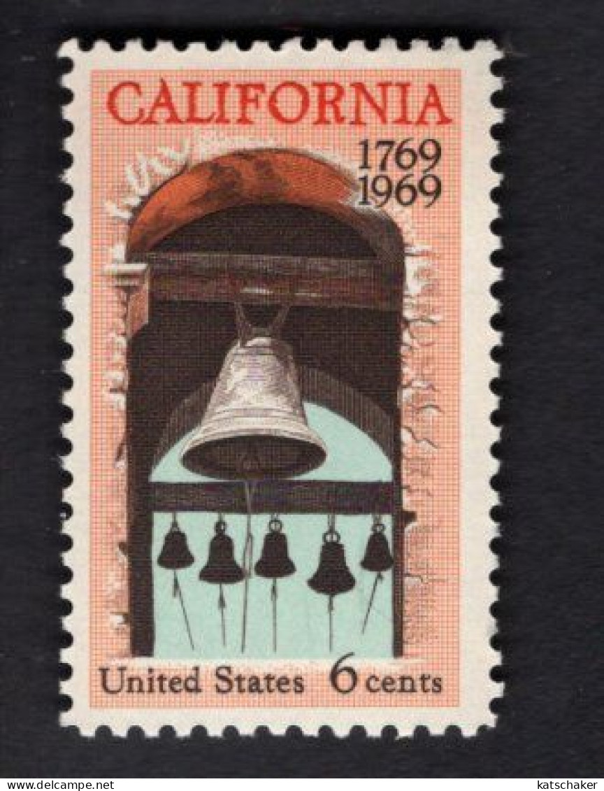 203631501 1969 SCOTT 1373 (XX) POSTFRIS MINT NEVER HINGED  - CALIFORNIA SETTLEMENT 200TH ANNIV - CARMEL MISSION BELL - Neufs