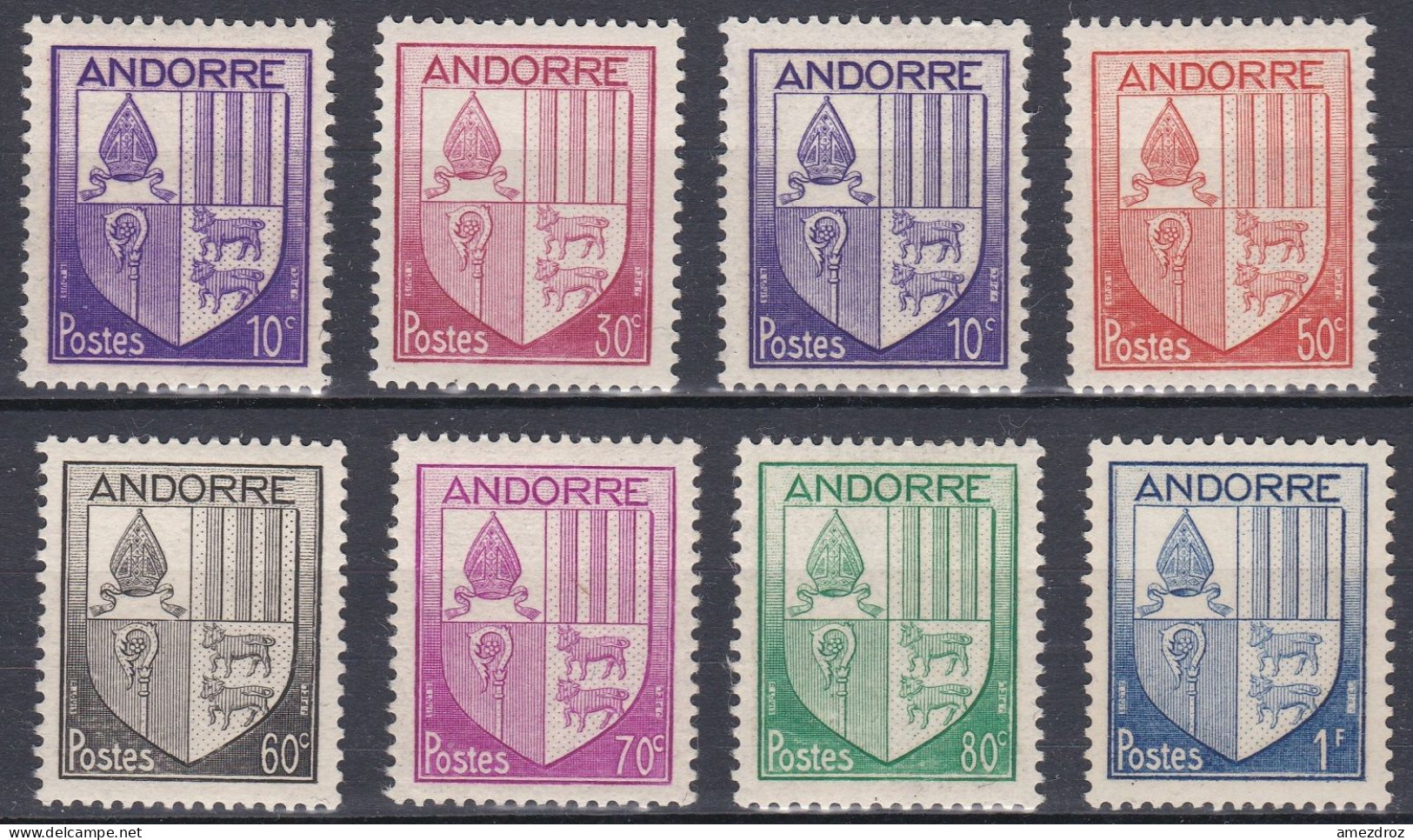 Andorre Française 1944 NMH ** Nouvelles Armes Nationales     (A16) - Unused Stamps