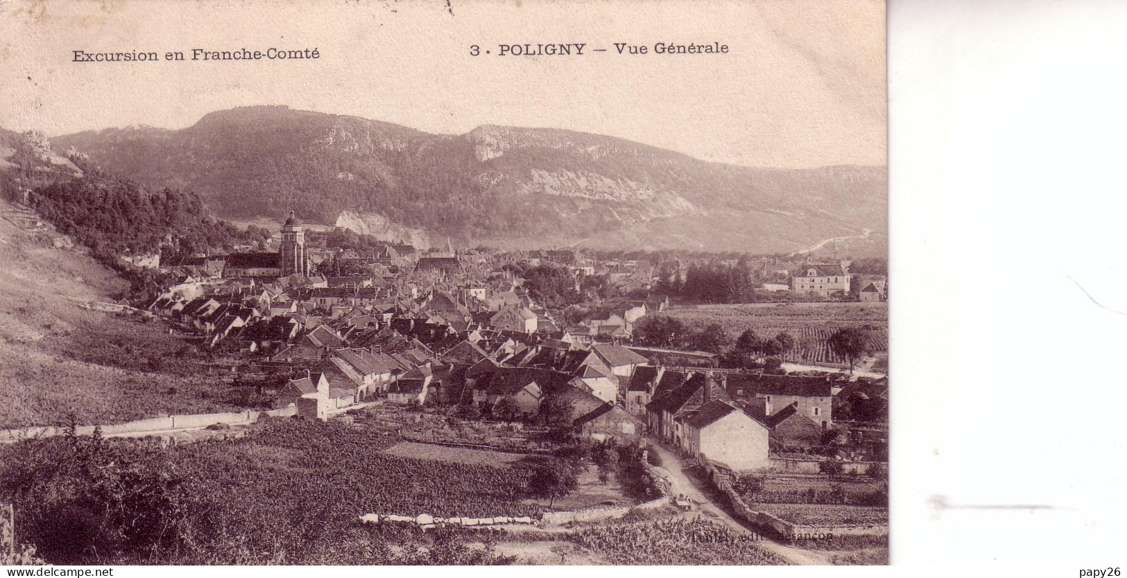 Cpa Poligny Vue Générale - Poligny