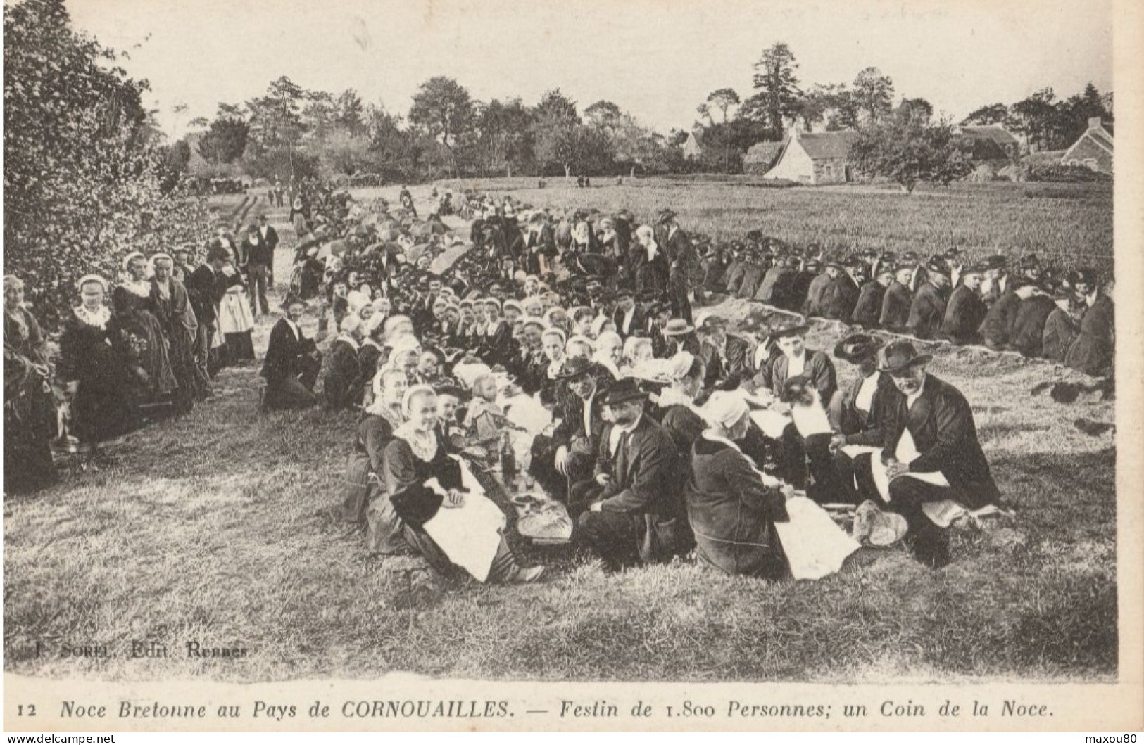 Noce Bretonne Au Pays De CORNOUAILLES  -  Festin De 1800 Personnes, Un Coin De La Noce - Hochzeiten