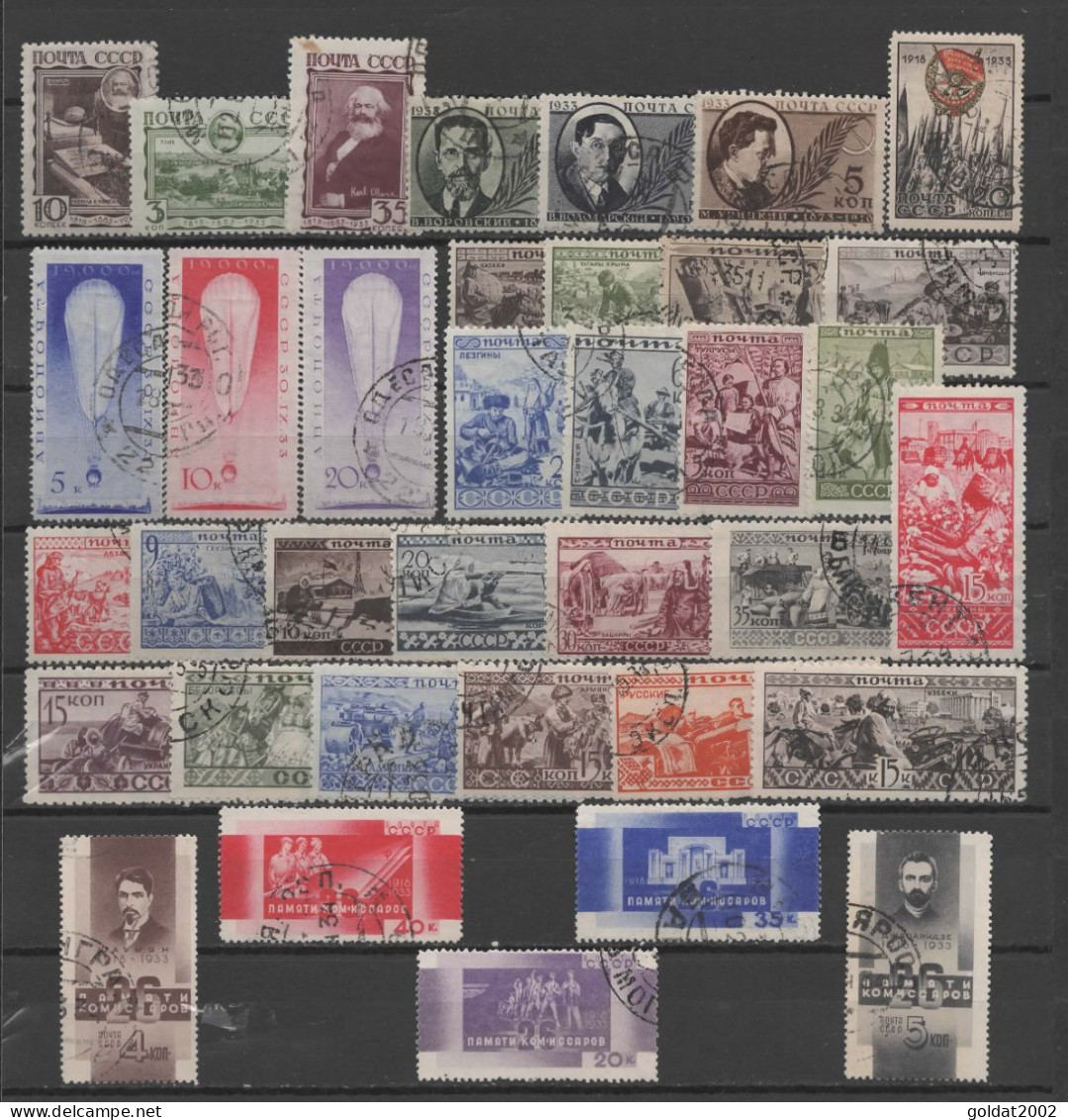 Russia , USSR 1933 , Complete Year Set , Used . - Gebruikt