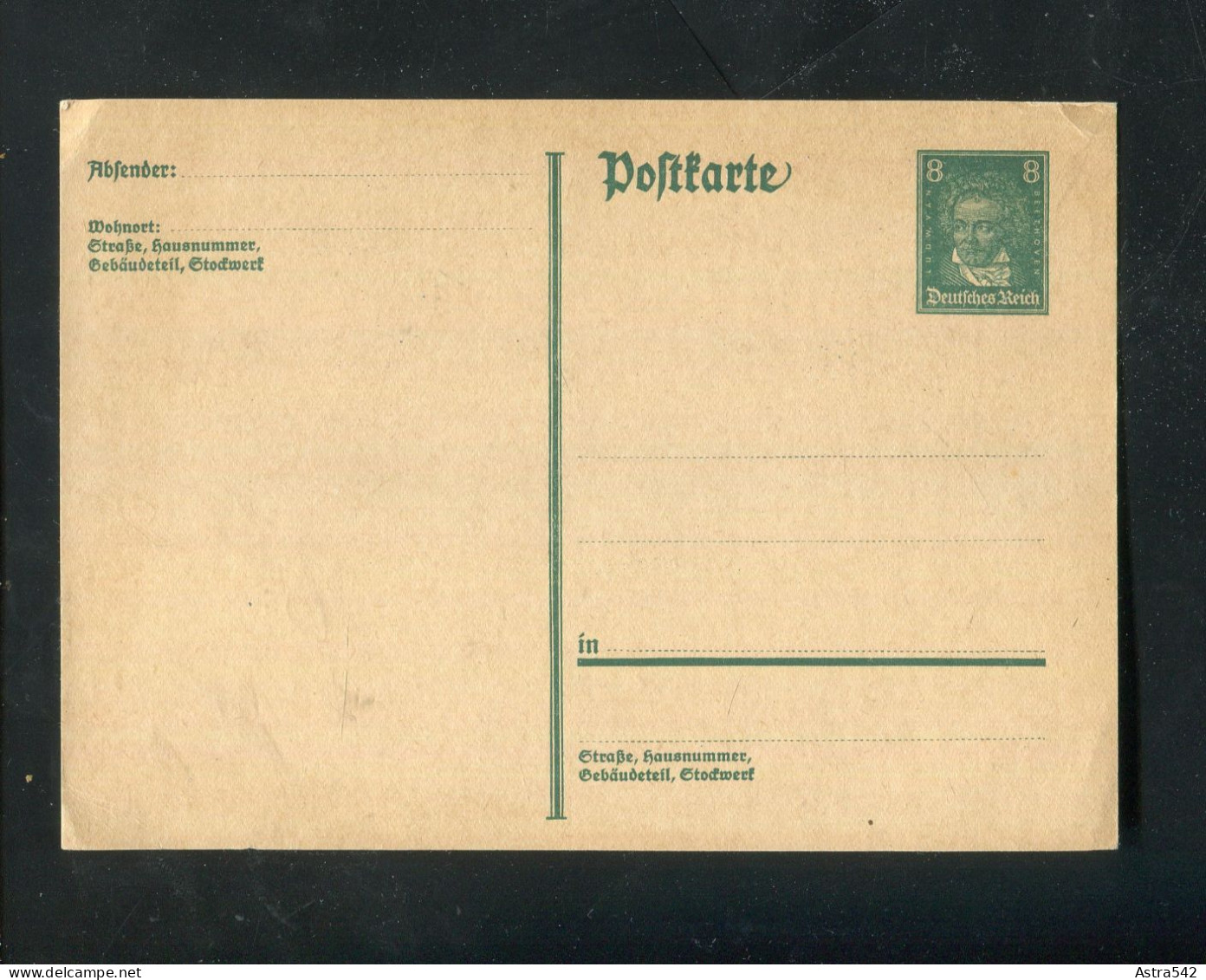 "DEUTSCHES REICH" 1927, Postkarte Mi. P 176 ** (A1158) - Cartoline