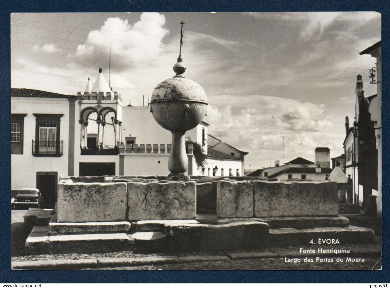 Evora. Fonte Henriquina. Largo Das Portas De Moura. Fontaine Sphérique (1556) Face à La Casa Cordovil. 1961 - Evora