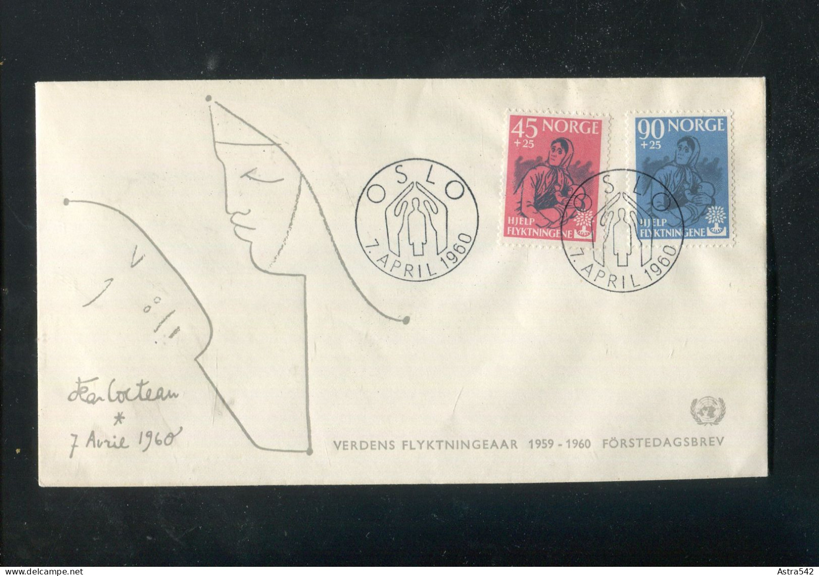 "NORWEGEN" 1960, Mi. 442/443 "Weltfluechtlingsjahr" FDC (A1159) - FDC