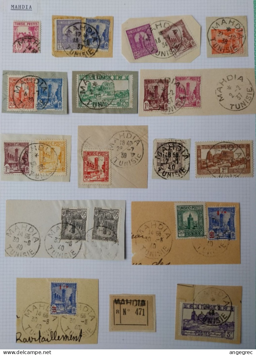 Tunisie Lot Timbre Oblitération Choisies Mahdia Dont  Fragment  à Voir - Used Stamps