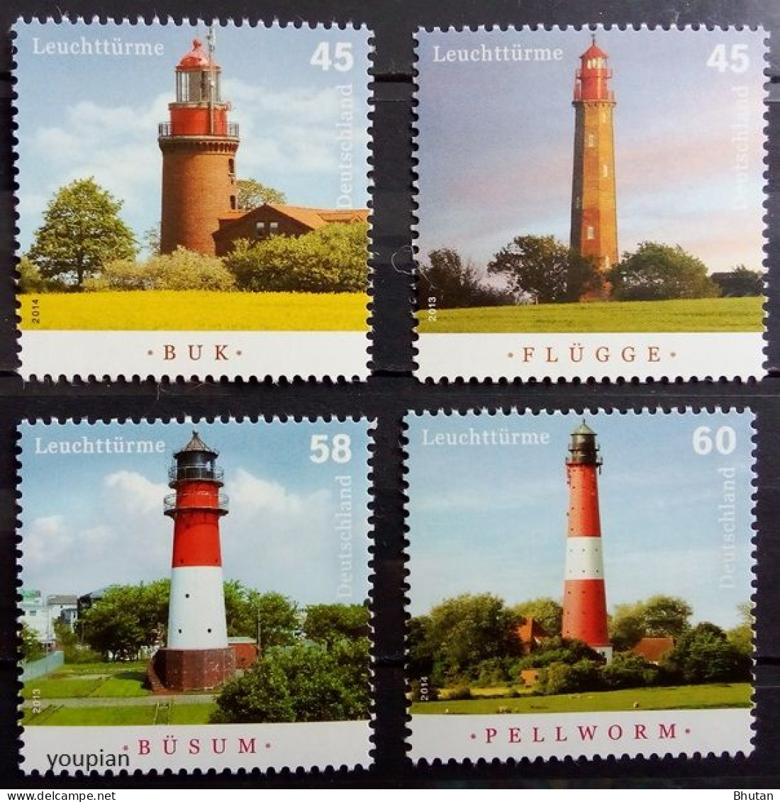 Germany 2013-2014, Lighthouses, MNH Stamps Set - Ongebruikt