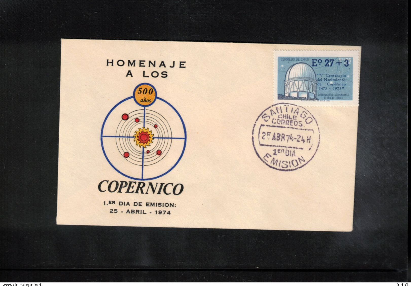 Chile 1974 Astronomy - 500th Anniversary Of The Birth Of Nicolaus Kopernicus FDC - Astronomie