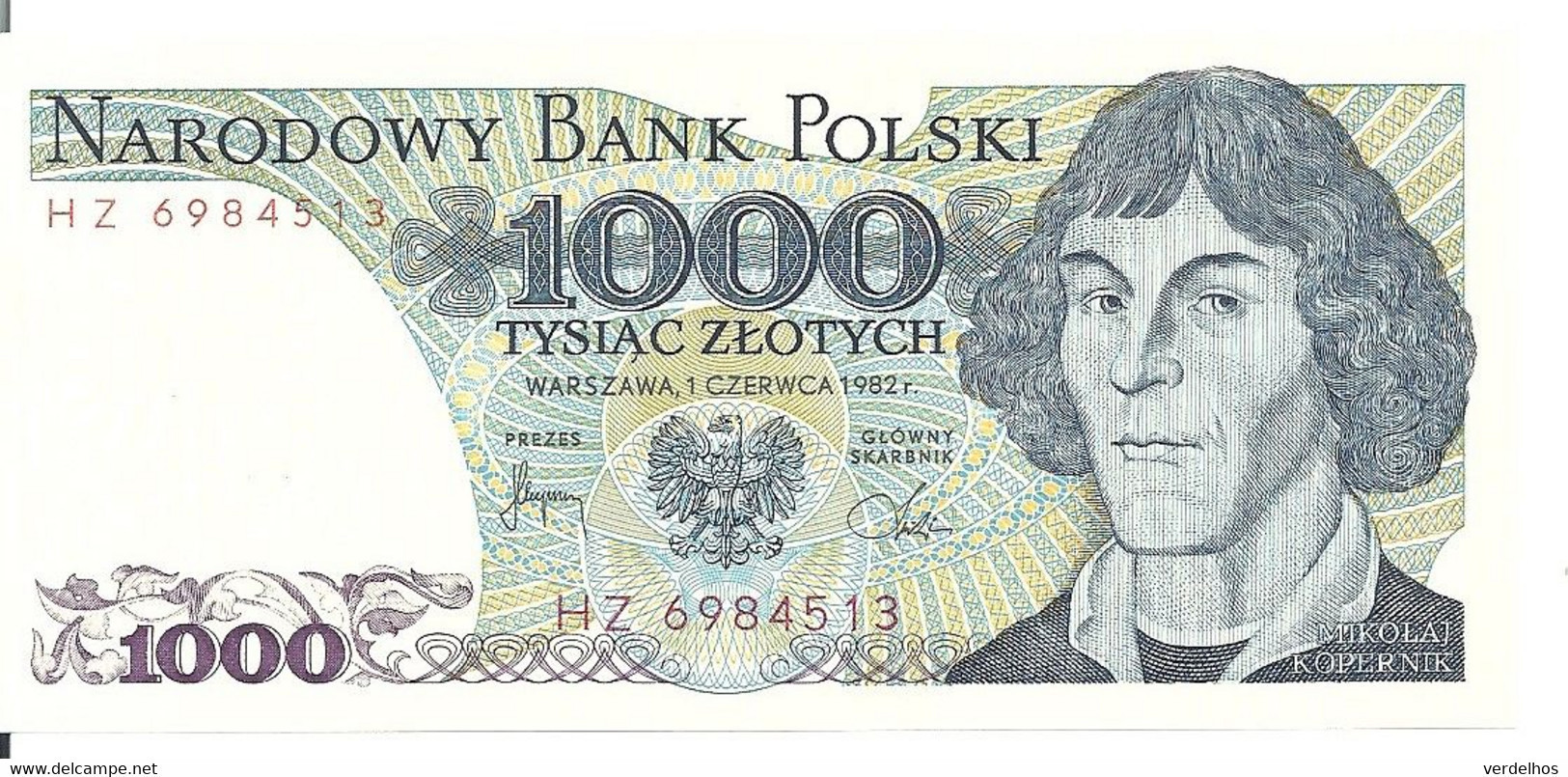 POLOGNE 1000  ZLOTYCH 1982 UNC P 146 C - Polonia