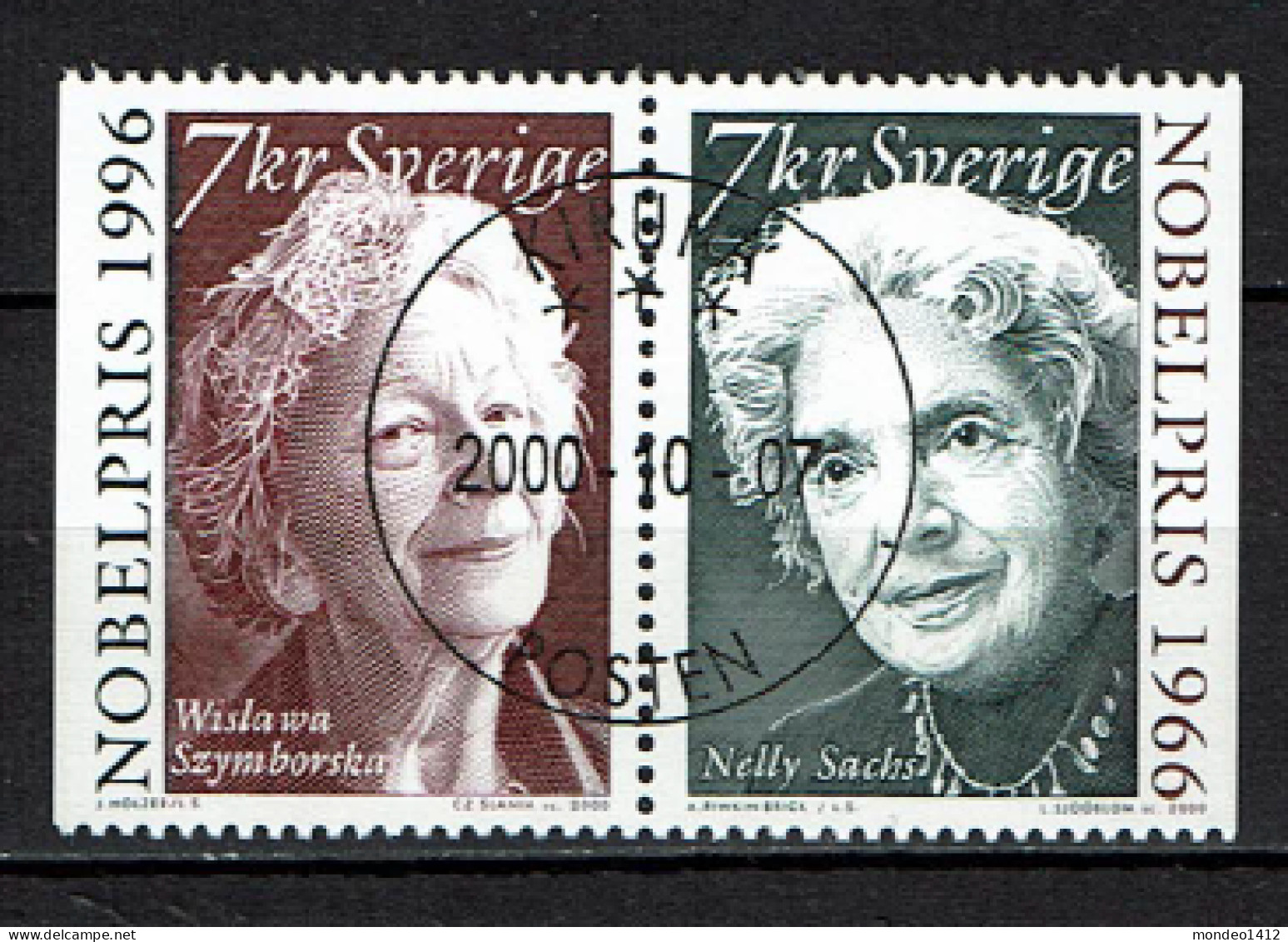 Sweden 2000 - Nobel Prize Winners Of Literature - Used - Oblitérés