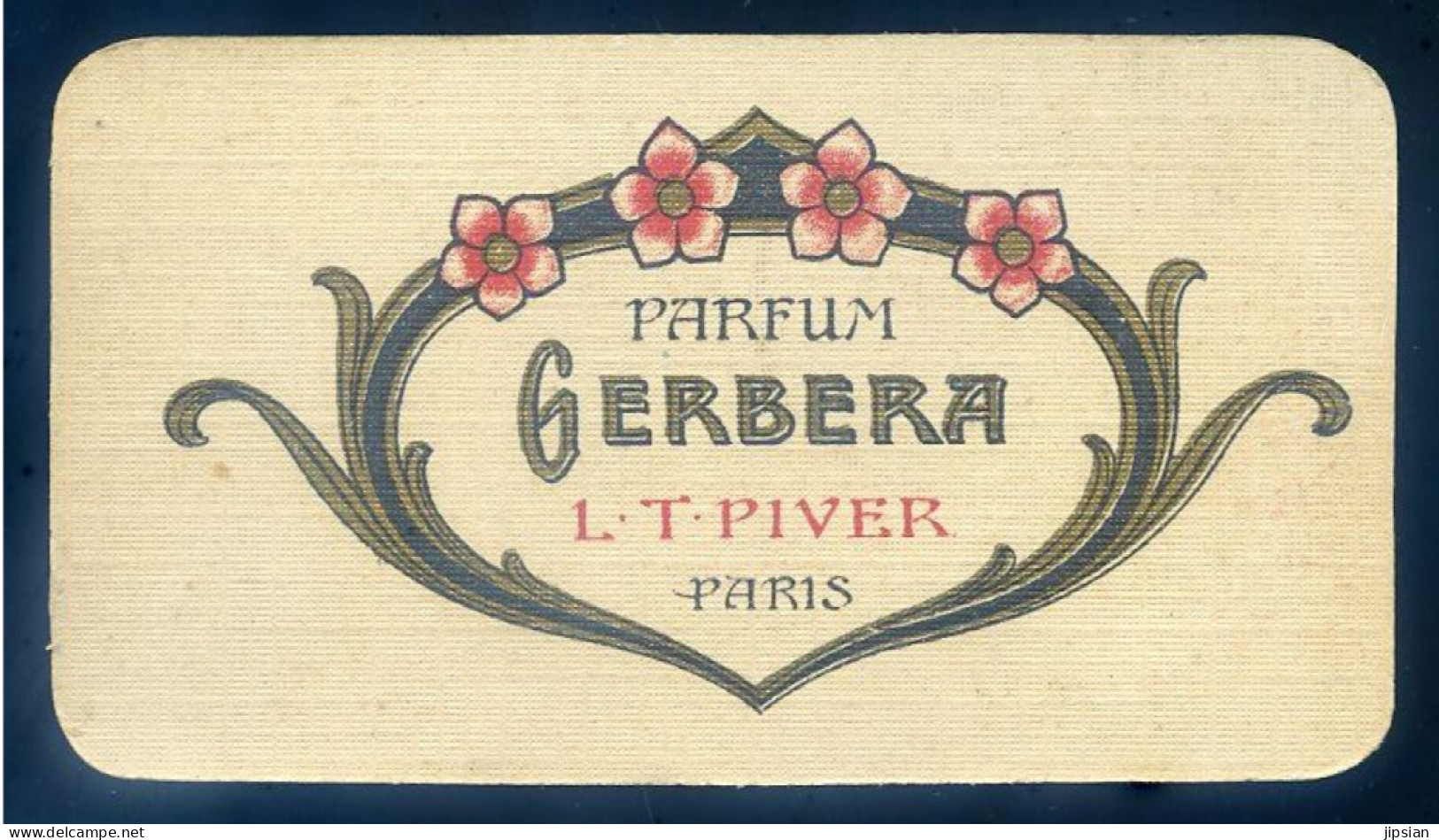 Carte Parfumée Parfum Gerbera L.T. Piver Paris Calendrier 1923 (1)   STEP144 - Antiguas (hasta 1960)