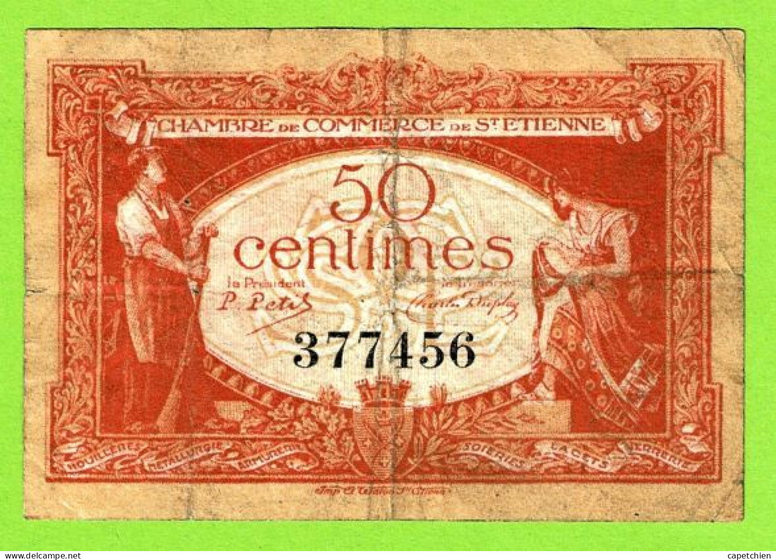 FRANCE / CHAMBRE De COMMERCE De SAINT ETIENNE / 50 CENT./ 12 JANVIER 1921 / N° 377456 - Handelskammer