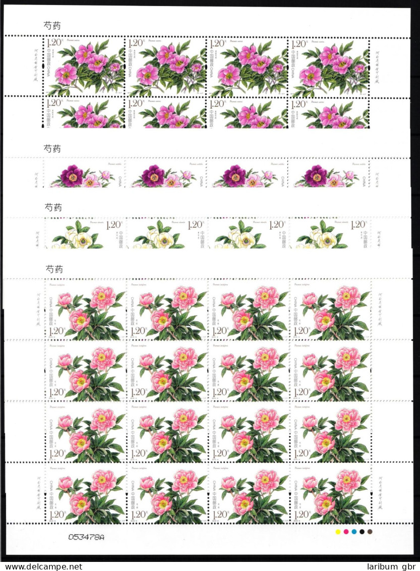 China VR 5085-5088 Postfrisch Als Kleinbögen, Blumen #JW385 - Altri & Non Classificati