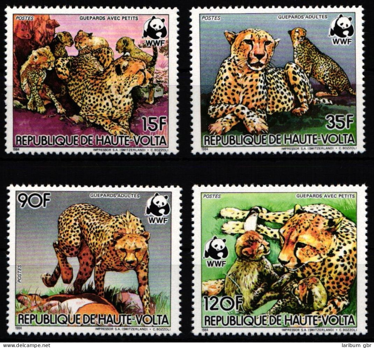 Obervolta 957-960 Postfrisch Wildtiere, Gepard, Raubkatze #JW516 - Burkina Faso (1984-...)