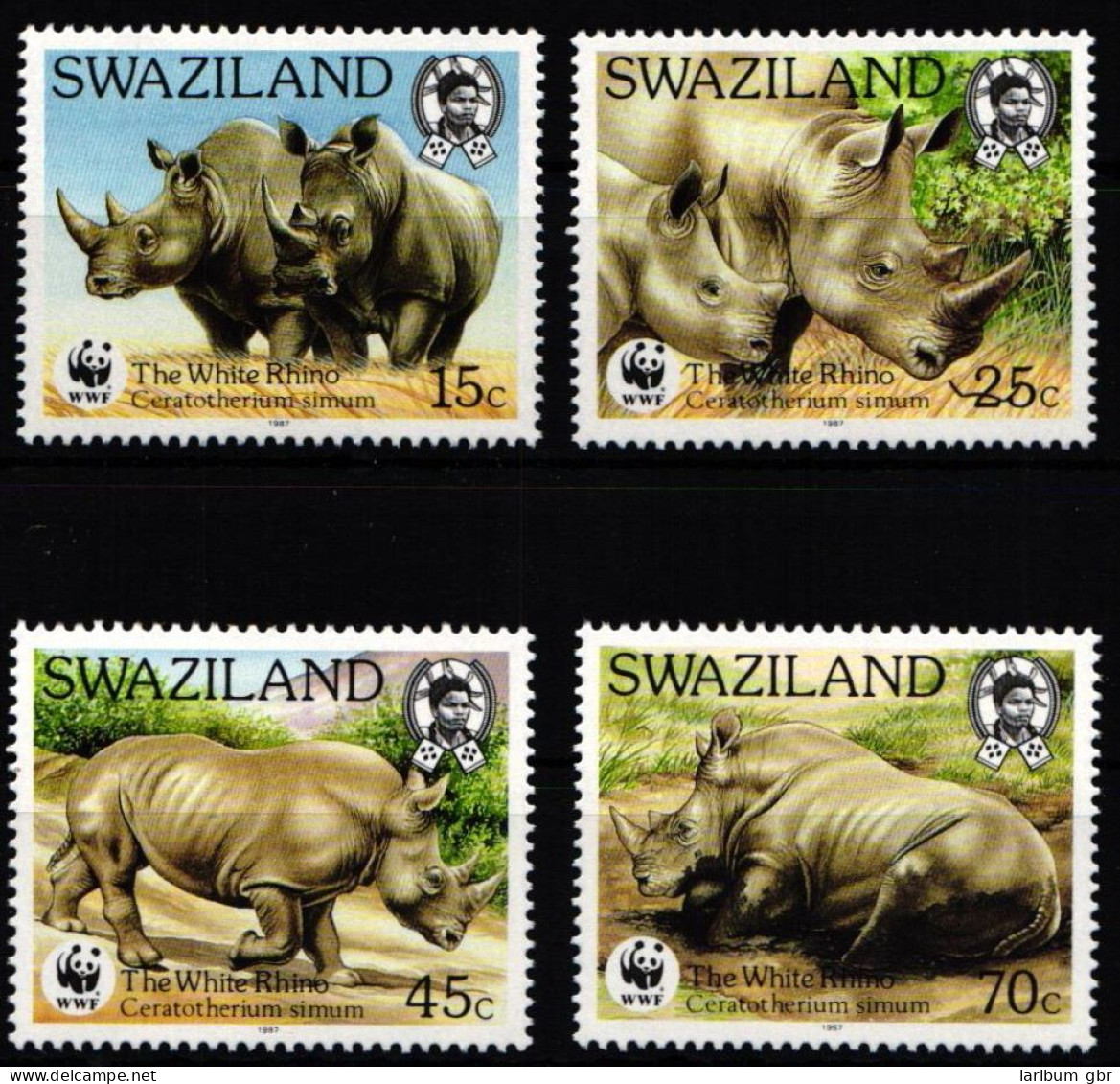 Swasiland 528-531 Postfrisch Wildtiere, Nashörner #JW525 - Swaziland (1968-...)