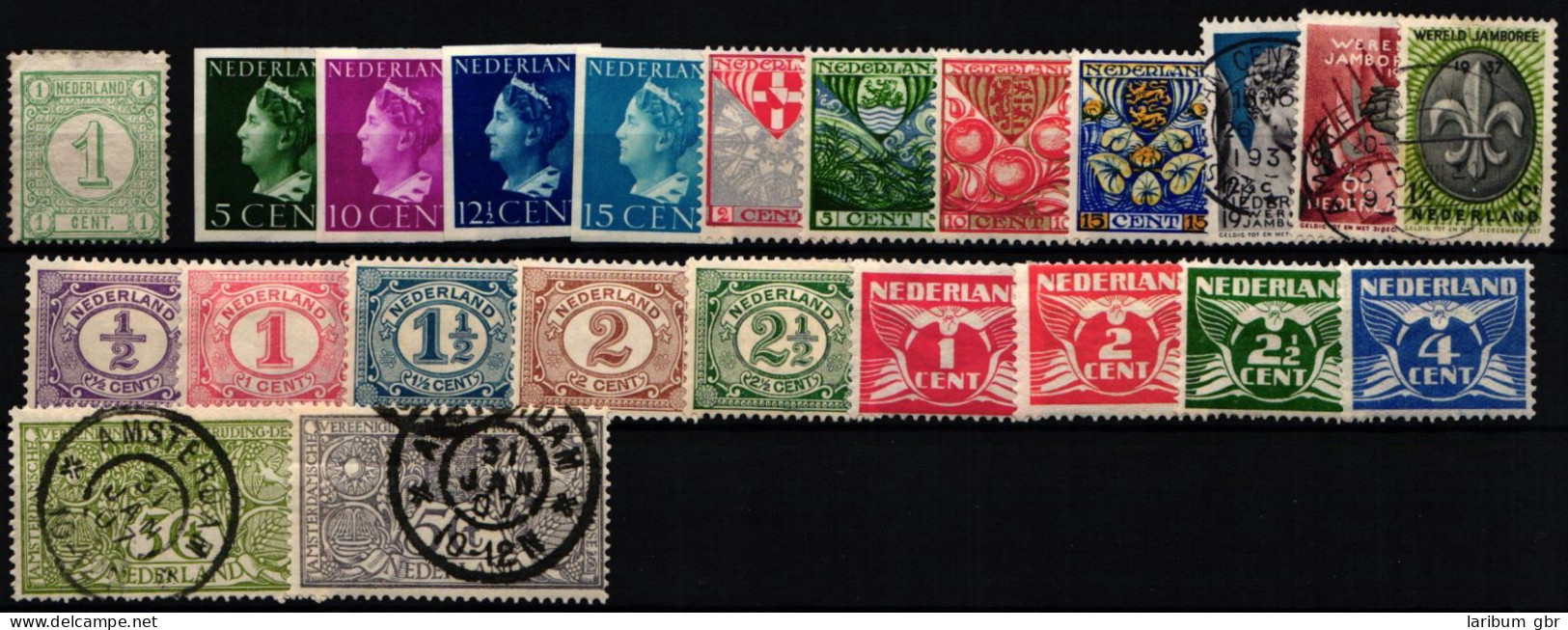 Niederlande Lot Marken Gestempelt/ Falz #JW455 - Andere & Zonder Classificatie