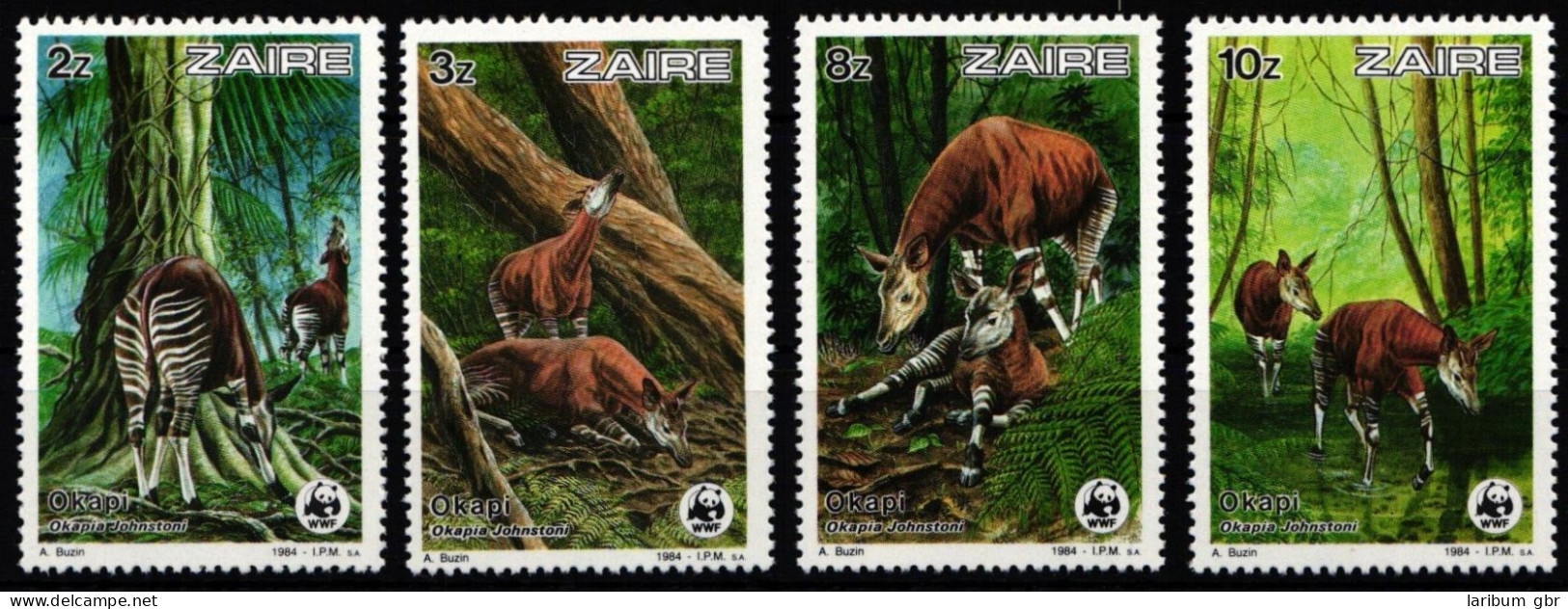 Zaire 875-878 Postfrisch Wildtiere, Okapi #JW494 - Sonstige & Ohne Zuordnung