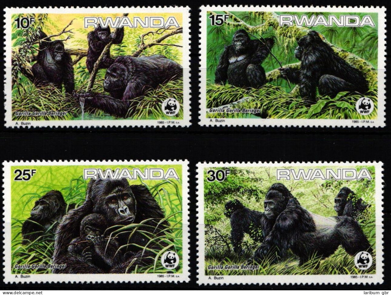Ruanda 1292-1295 Postfrisch Wildtiere, Gorillas #JW527 - Autres & Non Classés