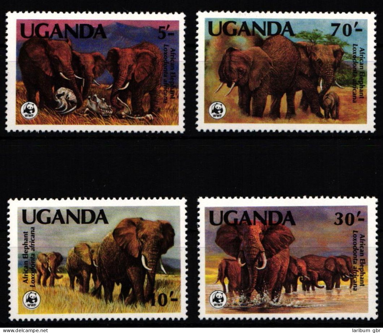 Uganda 361-364 Postfrisch Wildtiere, Elefant #JW495 - Uganda (1962-...)