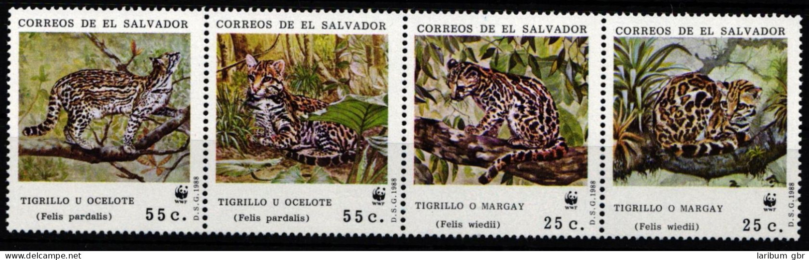 El Salvador 1734-1737 Postfrisch Raubkatze, Ozelot #JW489 - El Salvador