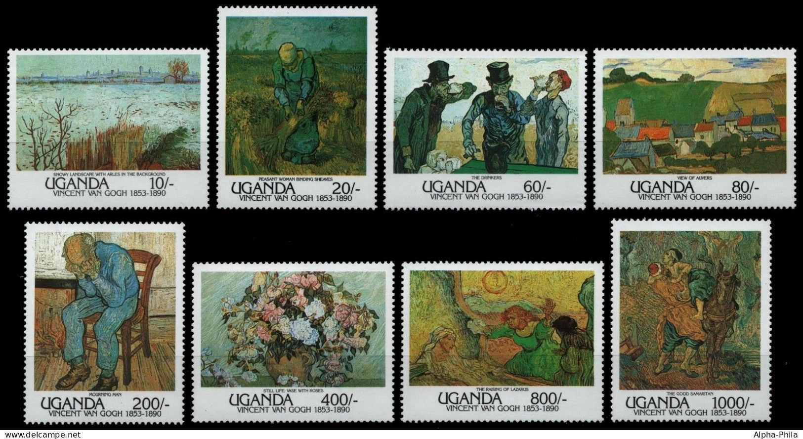 Uganda 1991 - Mi-Nr. 922-929 ** - MNH - Gemälde Van Gogh - Oeganda (1962-...)