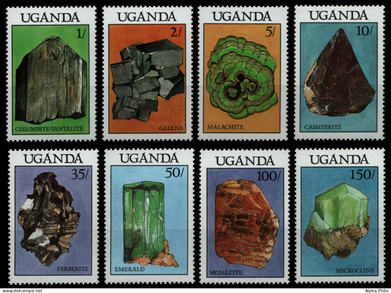 Uganda 1988 - Mi-Nr. 579-586 ** - MNH - Mineralien / Minerals - Ouganda (1962-...)