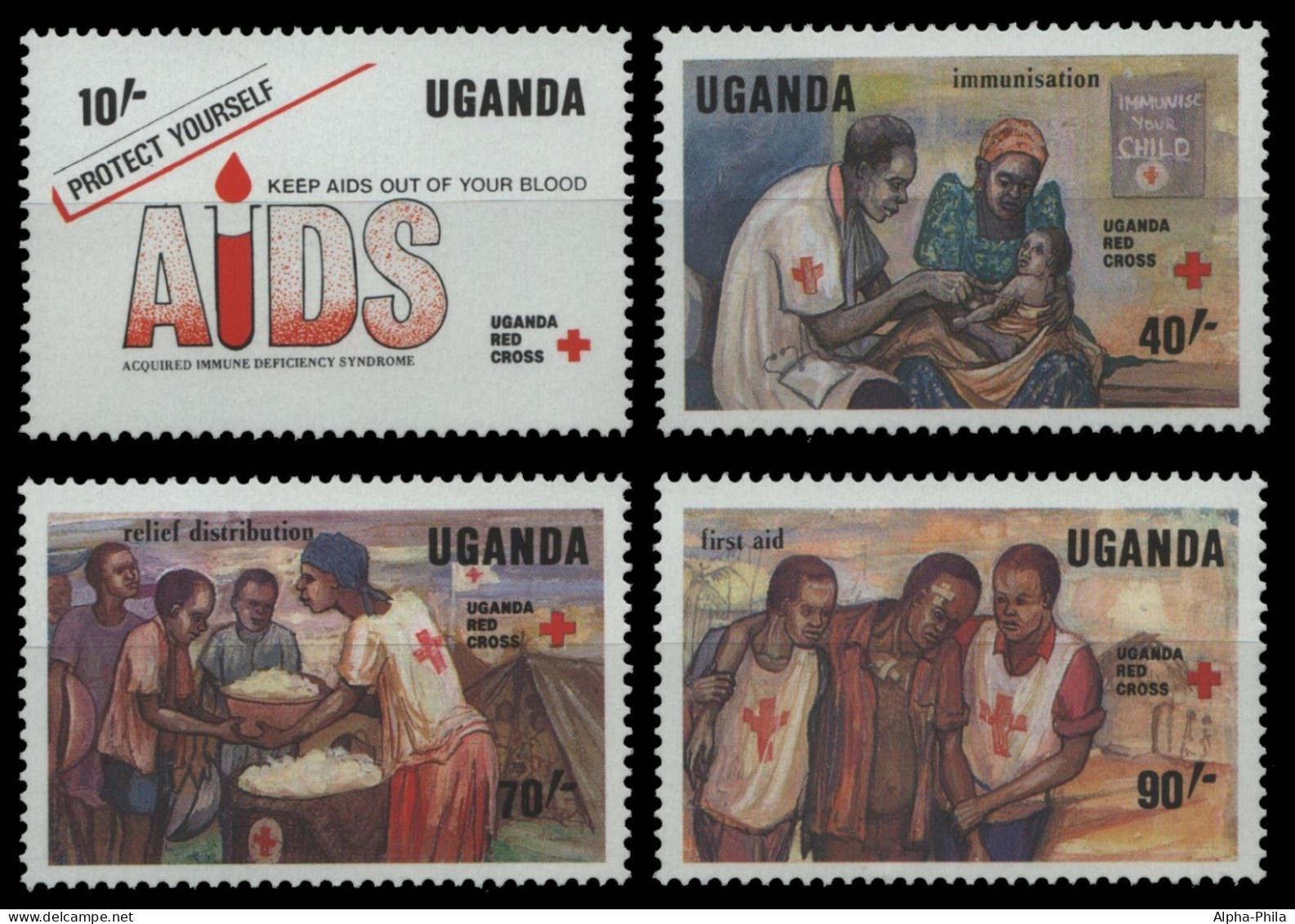 Uganda 1988 - Mi-Nr. 602-605 ** - MNH - Rotes Kreuz / Red Cross - Uganda (1962-...)