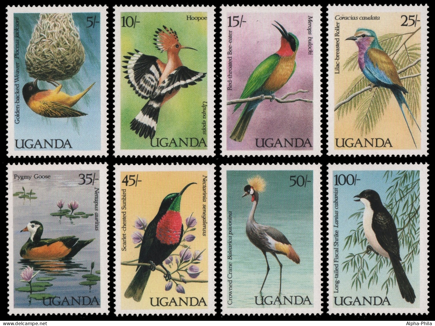 Uganda 1987 - Mi-Nr. 544-551 ** - MNH - Vögel / Birds - Uganda (1962-...)