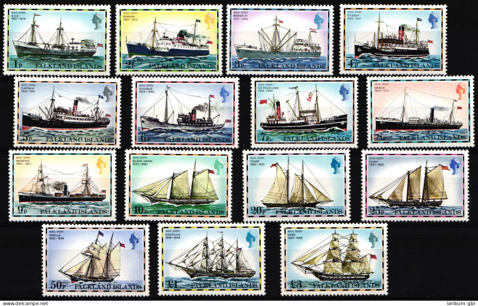 Falkland 255-269 I Postfrisch Segelschiffe #JW575 - Falklandeilanden