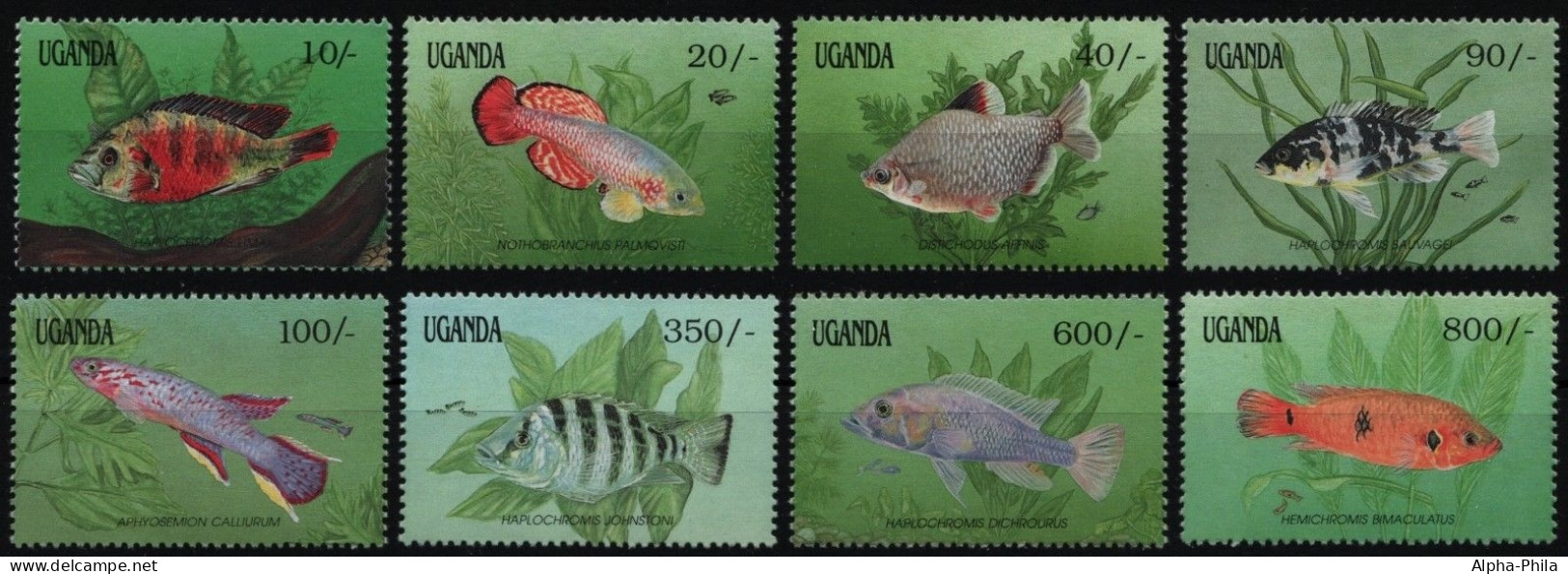 Uganda 1991 - Mi-Nr. 873-880 ** - MNH - Fische / Fish - Uganda (1962-...)