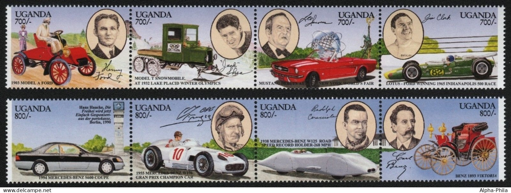 Uganda 1994 - Mi-Nr. 1308-1315 ** - MNH - Autos / Cars - Uganda (1962-...)