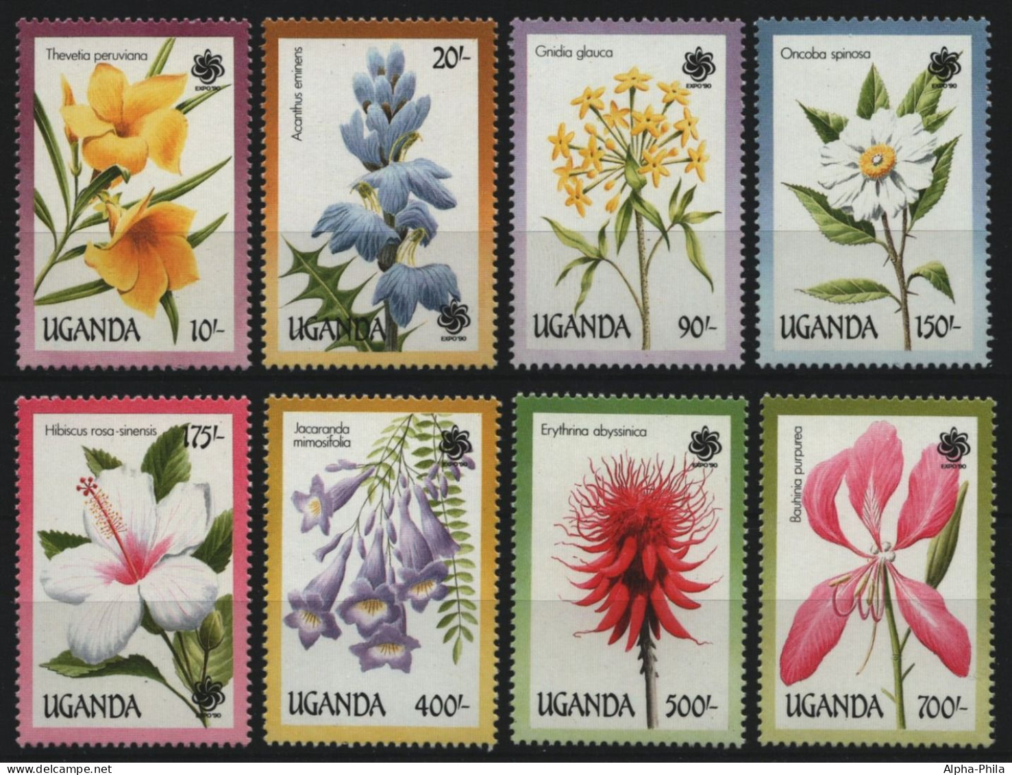 Uganda 1990 - Mi-Nr. 762-769 ** - MNH - Baumblüten - Uganda (1962-...)