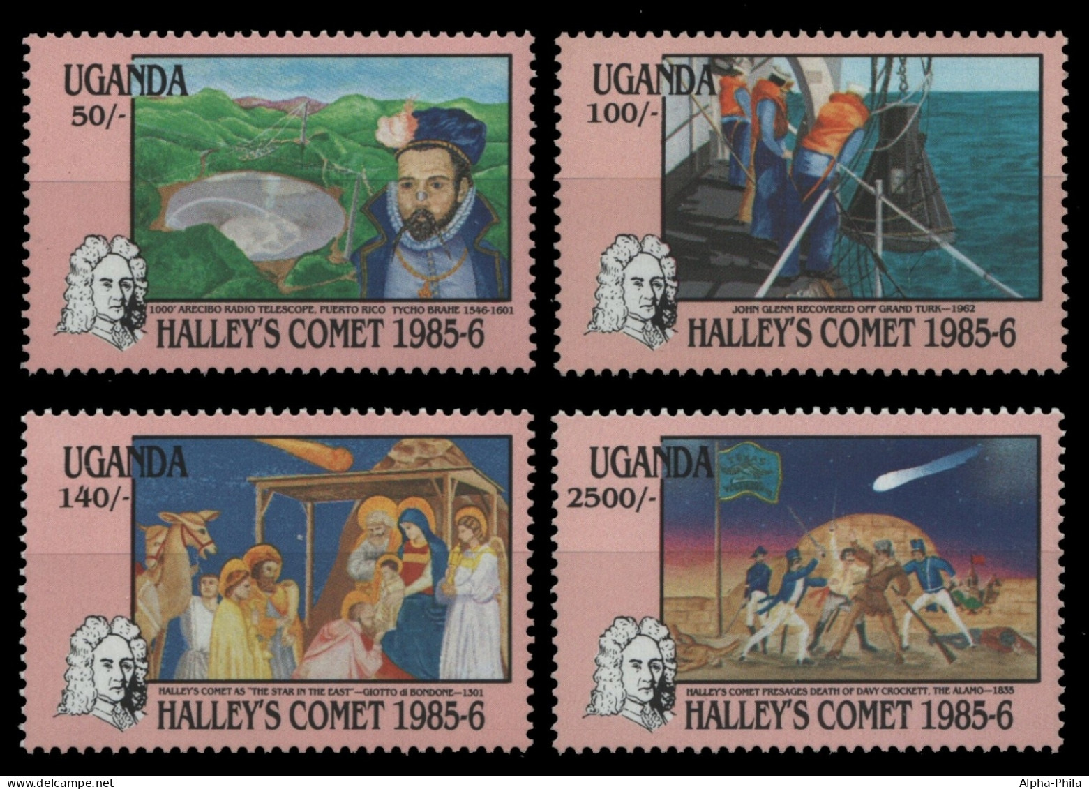 Uganda 1986 - Mi-Nr. 470-473 ** - MNH - Raumfahrt / Space - Halley - Ouganda (1962-...)