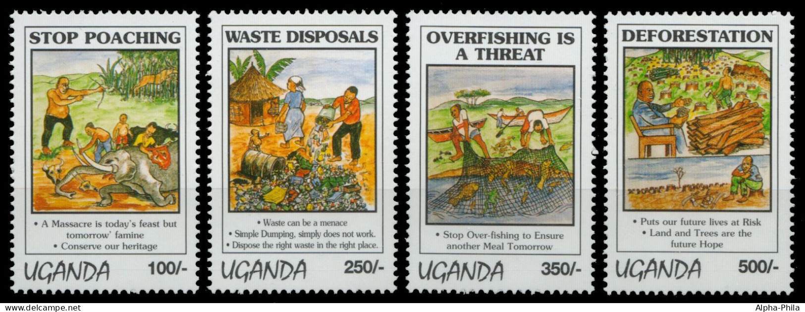 Uganda 1994 - Mi-Nr. 1439-1442 ** - MNH - Umweltschutz - Ouganda (1962-...)