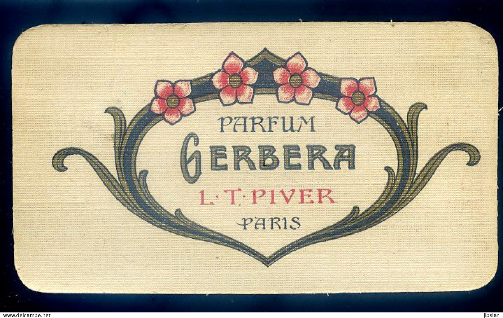 Carte Parfumée Parfum Gerbera L.T. Piver Paris Calendrier 1923 (2)   STEP144 - Anciennes (jusque 1960)