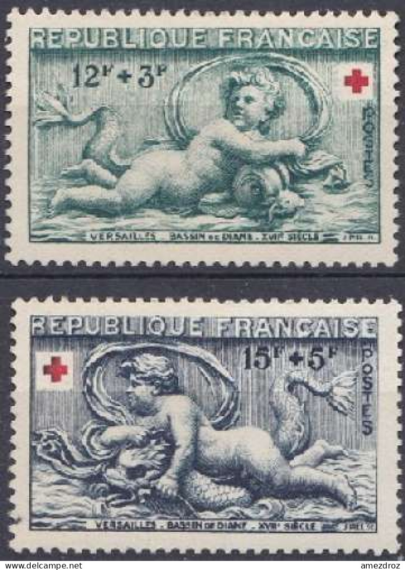 France 1952 N° 937-938 MH * Croix-Rouge Motifs Du Bassin De Diane à Versailles (H36) - Unused Stamps