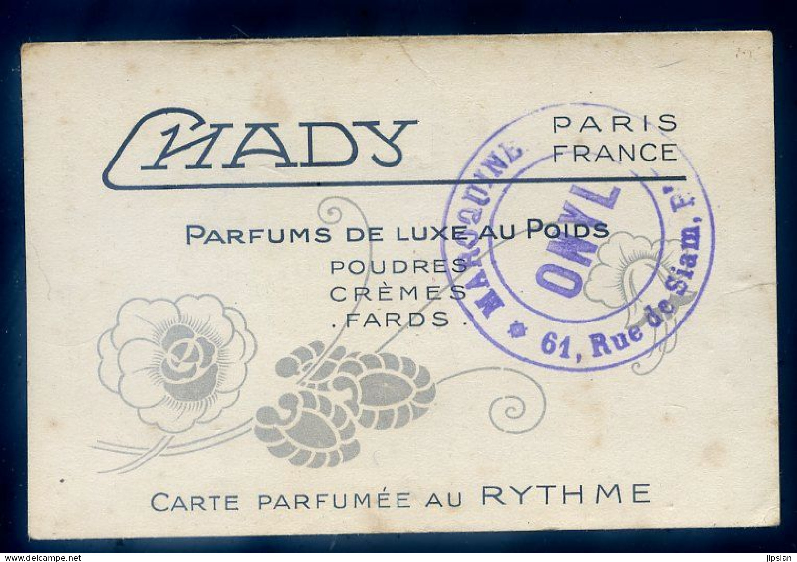 Carte Parfumée Parfum Chady Paris -- Carte Parfumée Au Rythme   STEP144 - Oud (tot 1960)