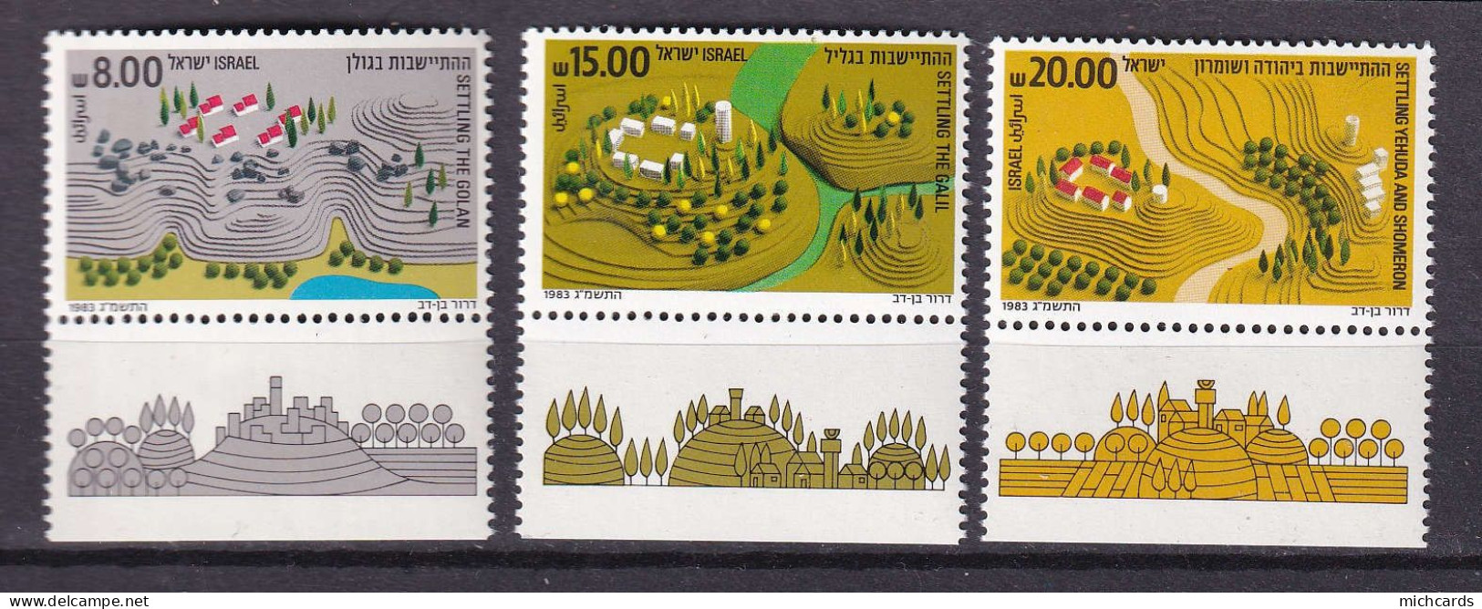 181 ISRAEL 1983 - Y&T 865/67 Avec Tab - Peuplement Des Regions - Neuf ** (MNH) Sans Charniere - Ongebruikt (met Tabs)