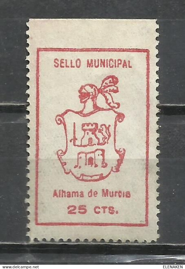 Q548A-SELLO LOCAL 1937 GUERRA CIVIL ALHAMA DE MURCIA MURCIA I SIN Punto - Republican Issues