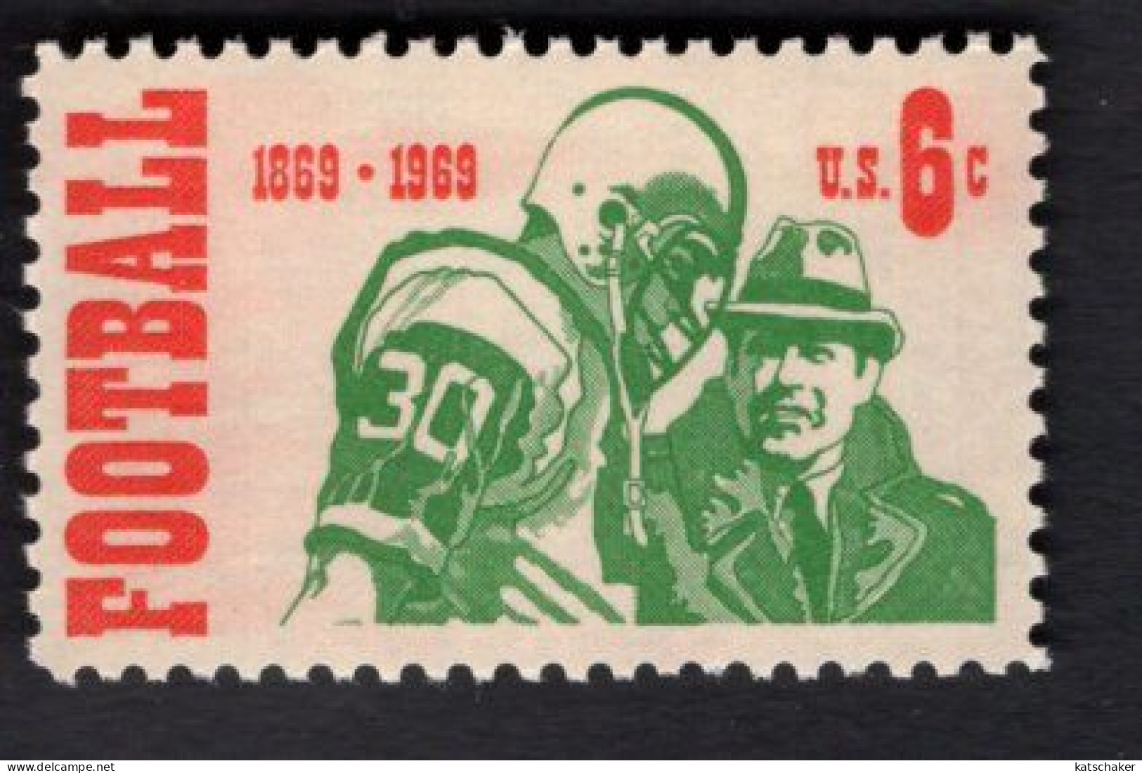 203632751 1969 SCOTT 1382 (XX) POSTFRIS MINT NEVER HINGED - INTERCOLLEGIATE FOOTBALL 100TH ANNIV - Neufs