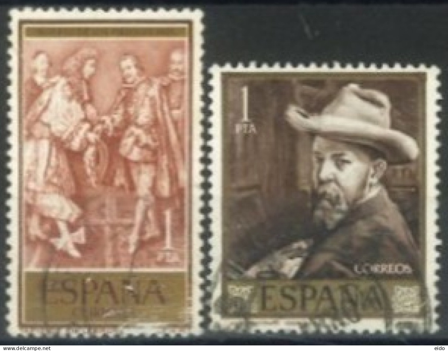 SPAIN, 1959/64, LOUIS XIV & PHILIP IV & JOAQUIN SOROLLA STAMPS SET OF 2, # 904,&1219, USED. - Oblitérés