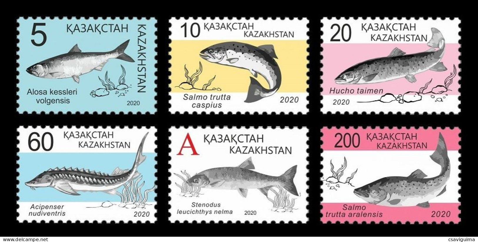 Kazakhstan - 2020 - Fishes - Yv 882/87 - Peces