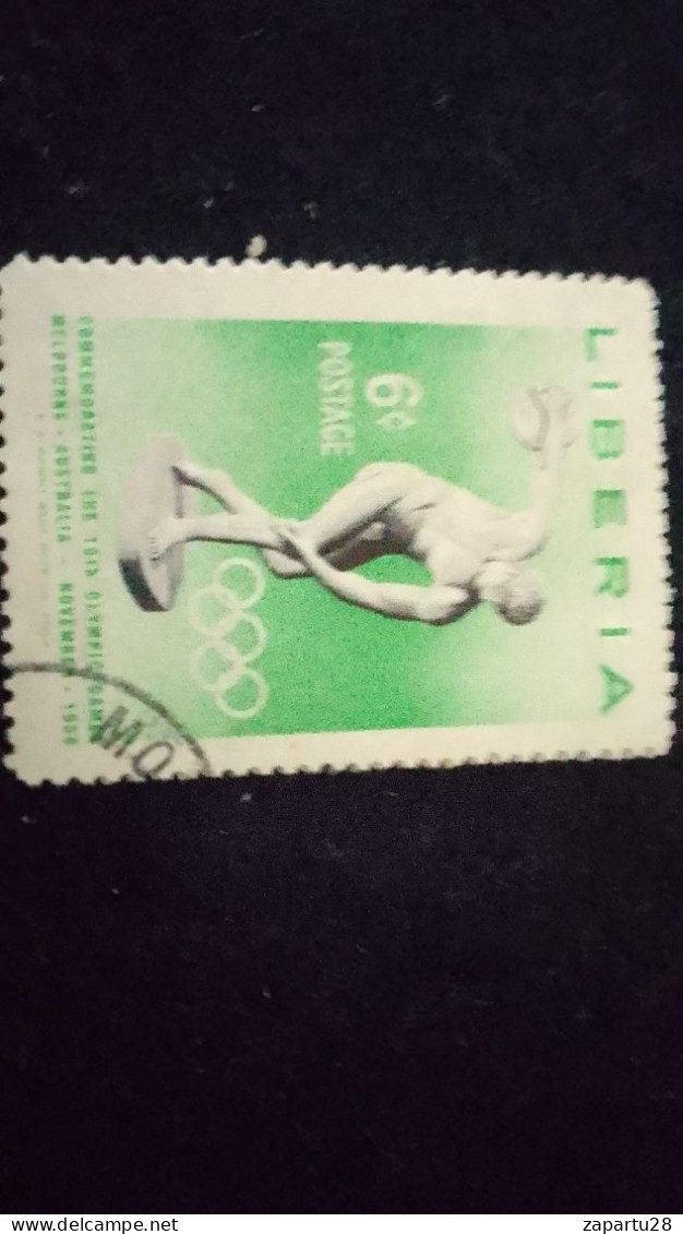 LİBERYA--1955   6 C      DAMGALI  SPORTS - Liberia