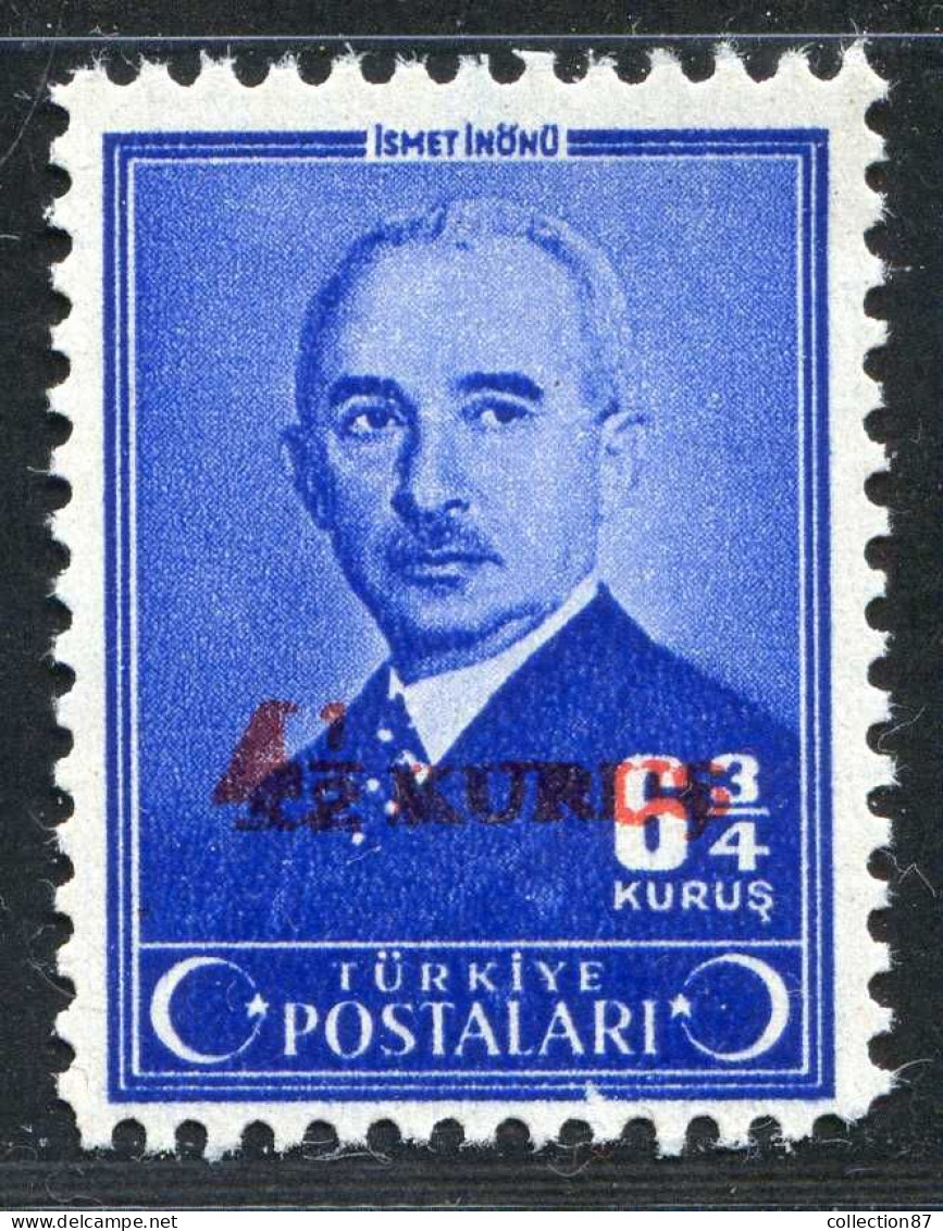 REF 091 > TURQUIE < Yv N° 1026 * * < Neuf Luxe Dos Visible MNH * * > President Ismet Inönü - Neufs