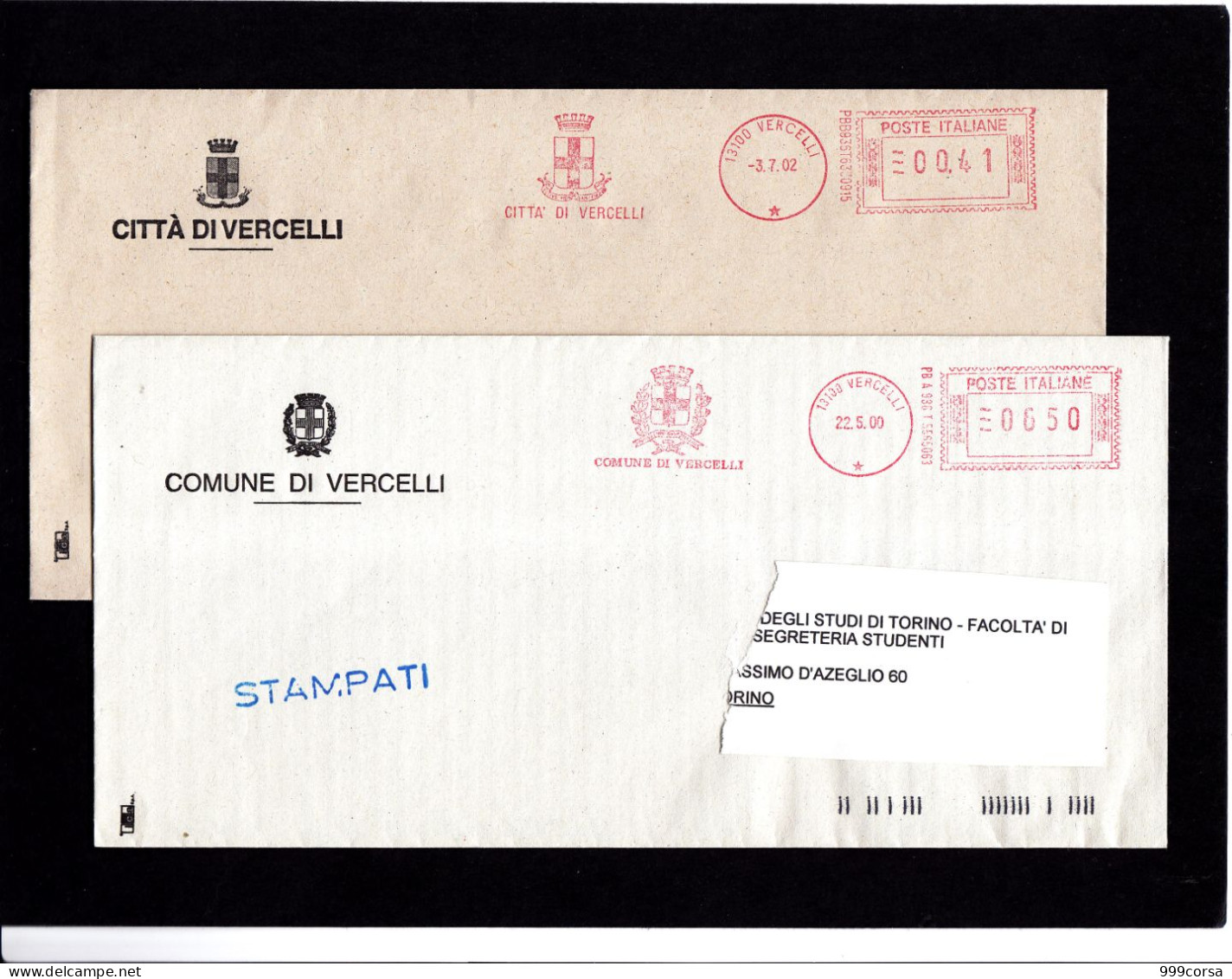 Stemmi, A.m., Comuni E Città,Valle D'Aosta Reg. Autonoma (b),Vercelli,Verona (1),Viadana (MN),Vinovo,ema,meter - Maschinenstempel (EMA)