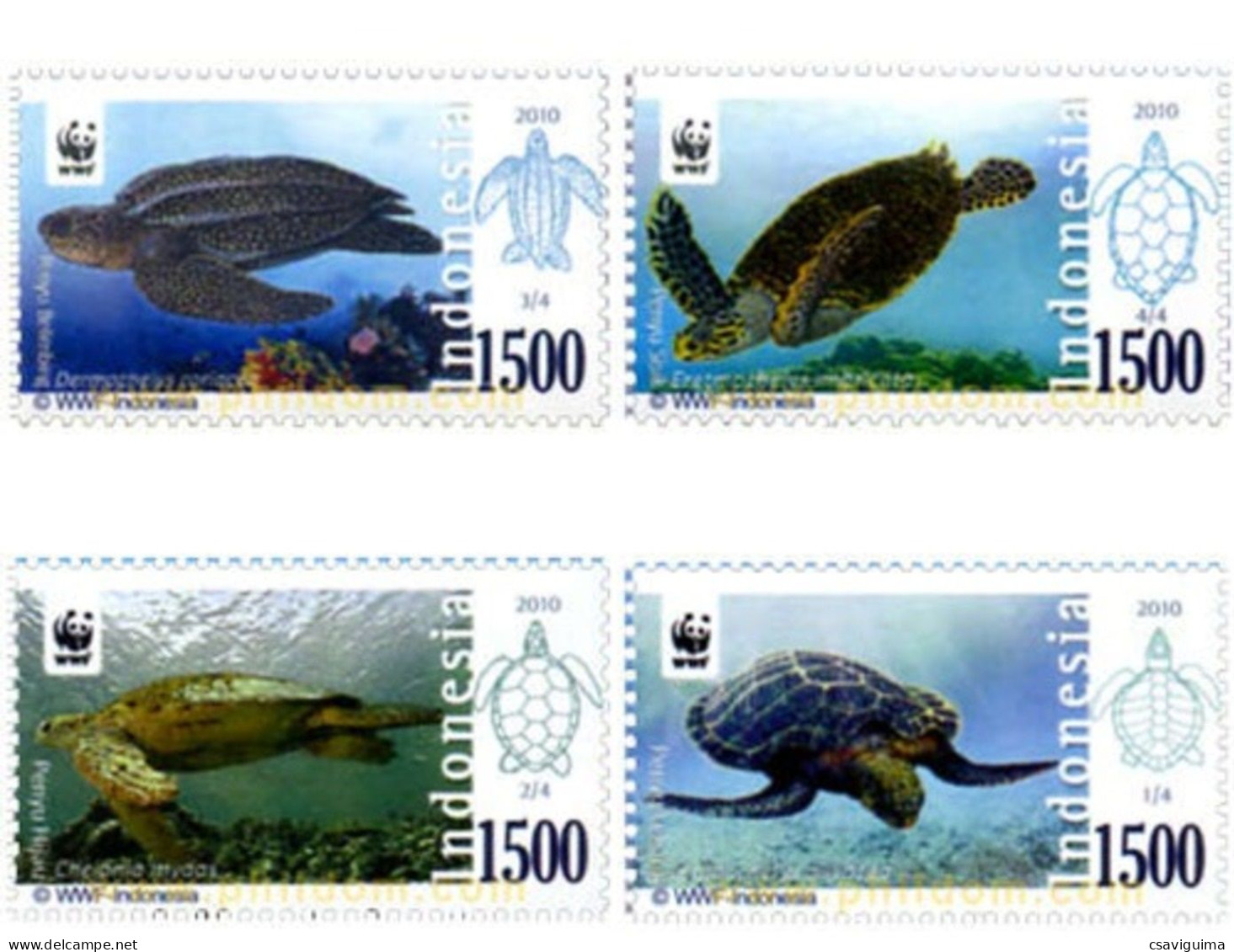 Indonesia (Indonesie) - 2010 - Turtle - Yv 2484/87 - Schildkröten