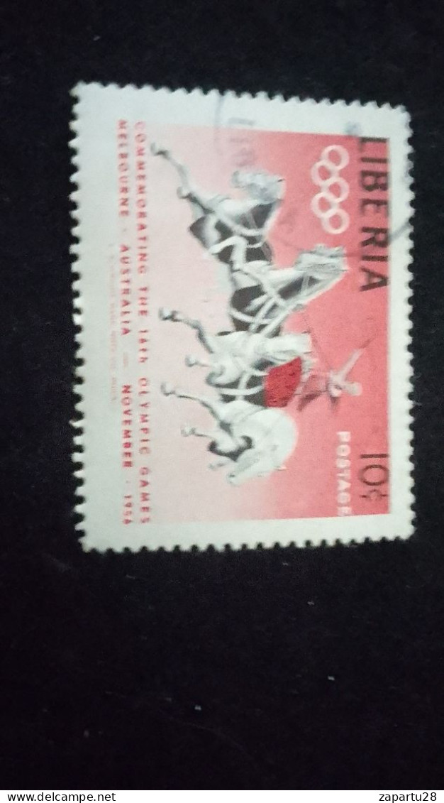 LİBERYA--1955   10 C      DAMGALI  SPORTS - Liberia